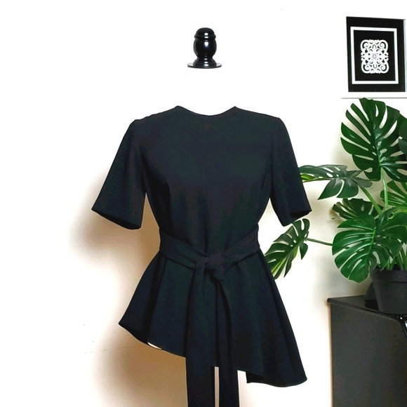 ZARA Woman black assymetrical Top Size XS - Picture 2 of 8